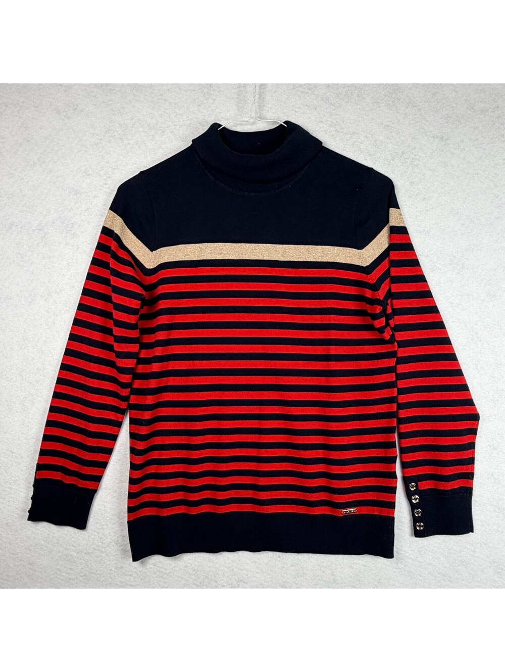 Tommy Hilfiger Women's Striped Turtleneck Sweater Size L